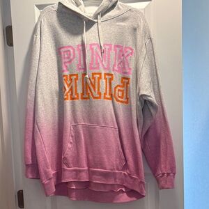 PINK Victoria's Secret Gray and Pink Ombre Hoodie